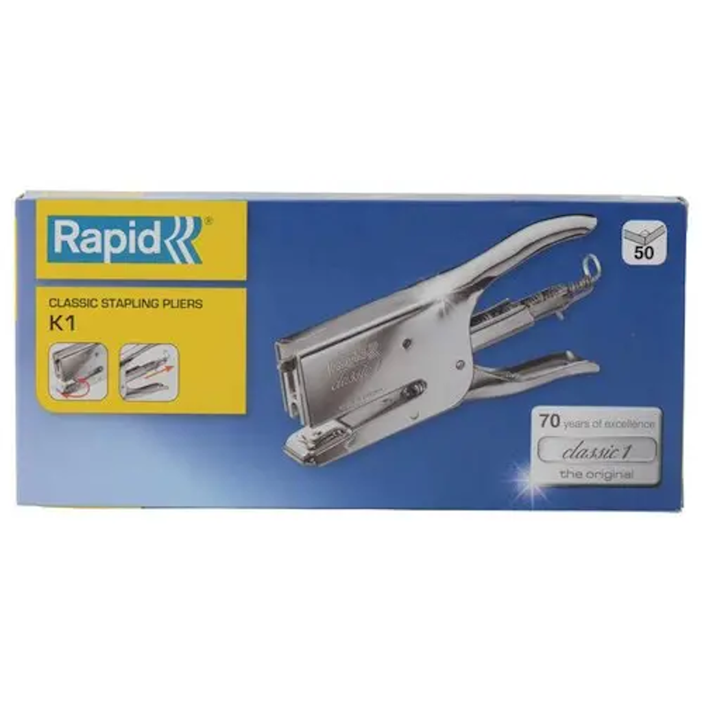 Démonstration de l'utilisation du produit Agrafeuse Classic K1 RAPID sur fond neutre