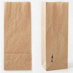Sac SOS brun à fond plat, vue de face et de trois-quarts montrant la structure du fond