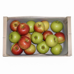 Démonstration de l'utilisation du produit 1/2 Tour de Caisse Gris 20x80cm Pour Caisse 50x30cm pommes sur fond neutre