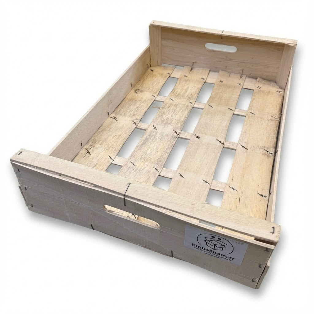 Présentation du produit Plateau Bois 60x40 C70 H120 poignées sur fond neutre