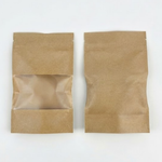 Sachet kraft zip avec fenêtre transparente, vue de face et de dos