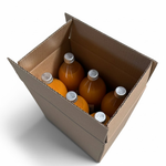 Démonstration de l'utilisation du produit Caisse de 6 jus de pomme Saturne Brun 1L (Natura) sur fond neutre