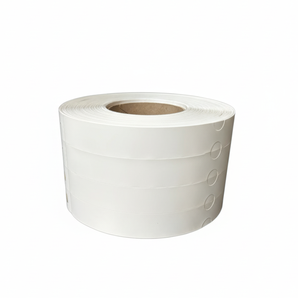 Présentation du produit Etq Boucle Blanche clé arrière 25x238mm en 4 de front sur fond neutre