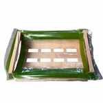 Démonstration de l'utilisation du produit Coiffe à encoches 720x500 liseret Vert pour pltx 60x40 sur fond neutre