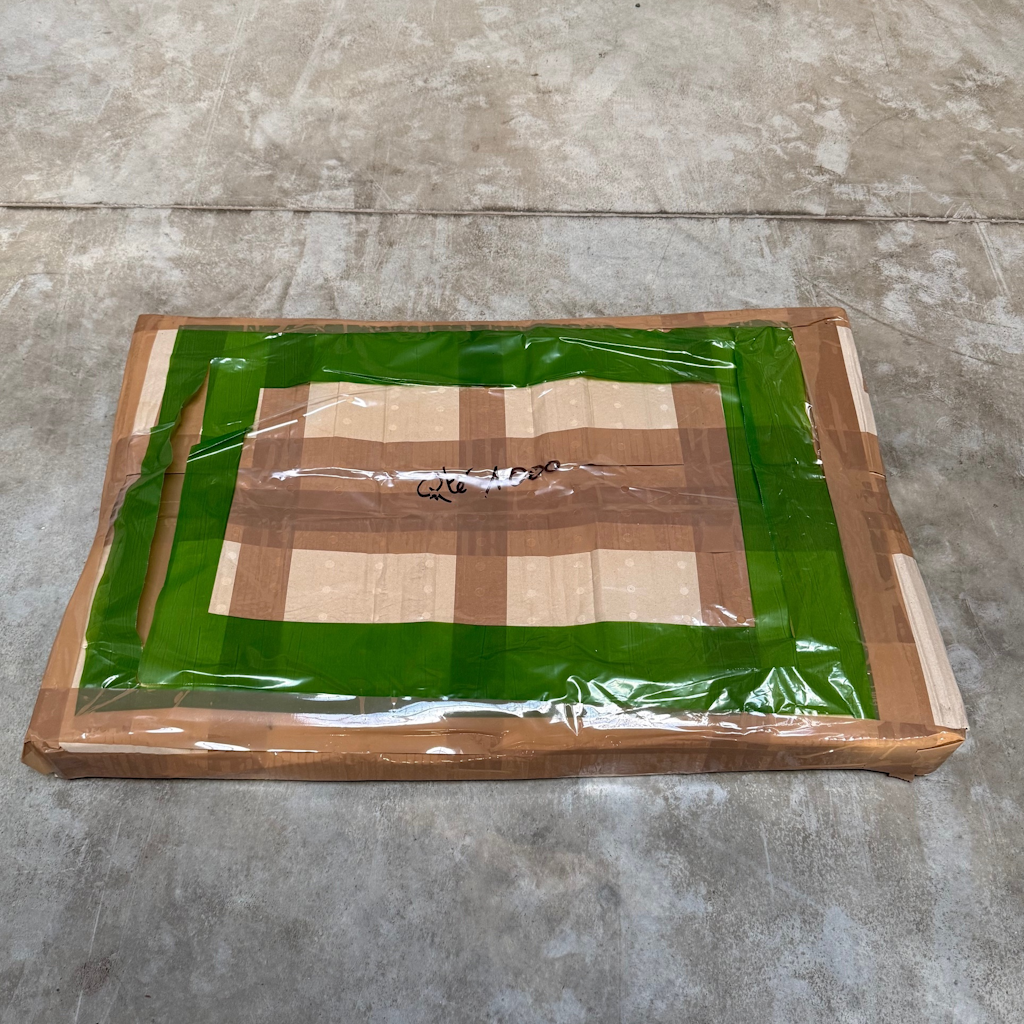 Présentation du colisage reçu pour le produit Coiffe à encoches 720x500 liseret Vert pour pltx 60x40