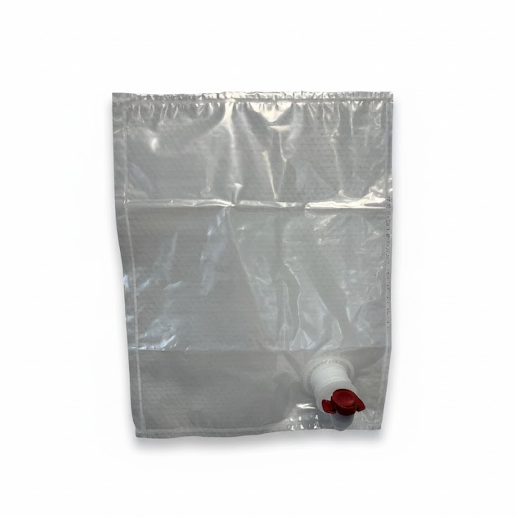 Présentation du produit Poche Transparente 3L EVOH-VT Robinet coin sur fond neutre