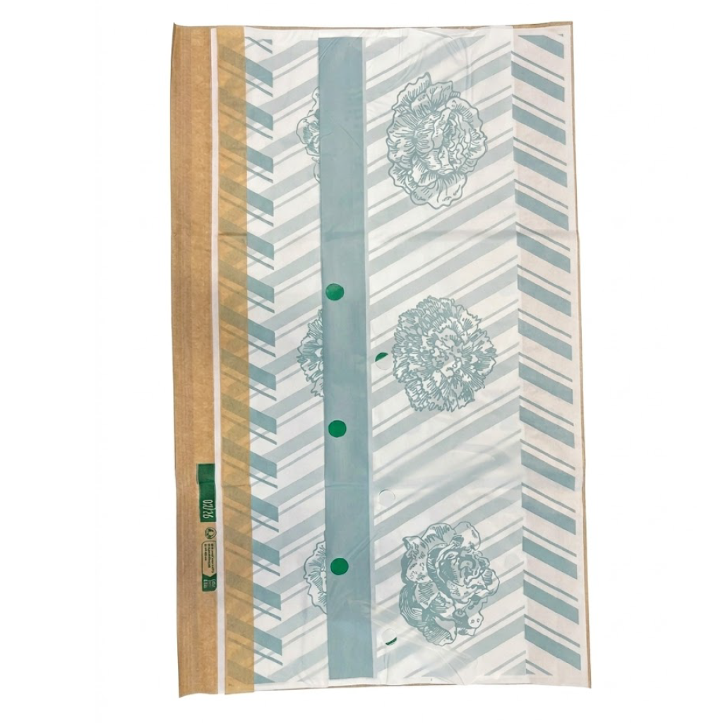 Présentation du produit Garniture PEHD 550x1250 Adhésive Salade Vert masse pour 60x40cm sur fond neutre