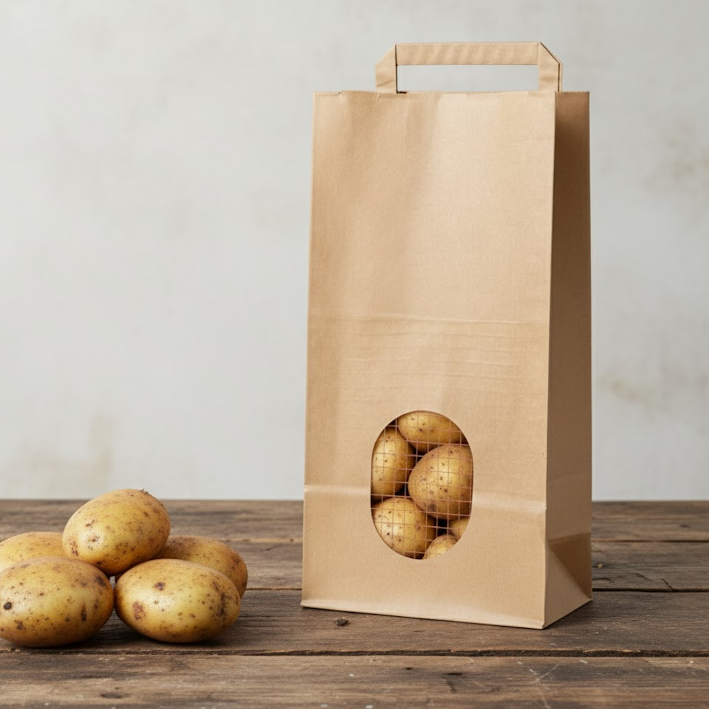 Démonstration de l'utilisation du produit Sac Papier Fenêtre Filet Ecru 1,5kg / 2kg dans la vie de tout les jours