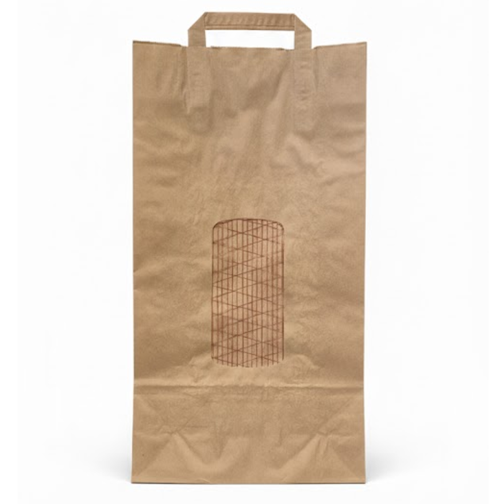 Présentation du produit Sac Papier Fenêtre Filet Ecru 5kg sur fond neutre