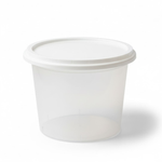 Présentation du produit Ensemble Pot PP Cristal + Couvercle Blanc 50cl sur fond neutre