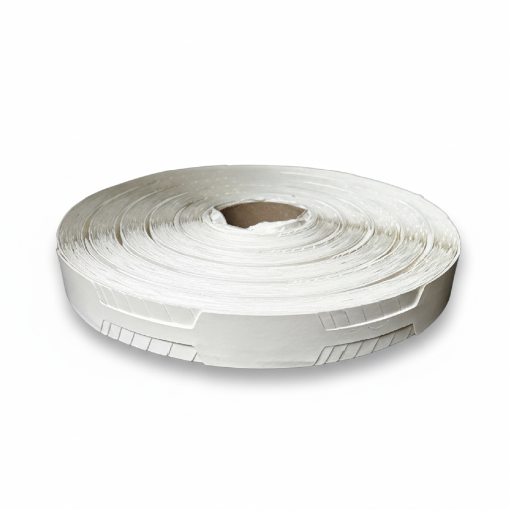 Présentation du produit Etq Drapeau Papier Neutre Blanche 38x146mm Thermique Extérieur sur fond neutre