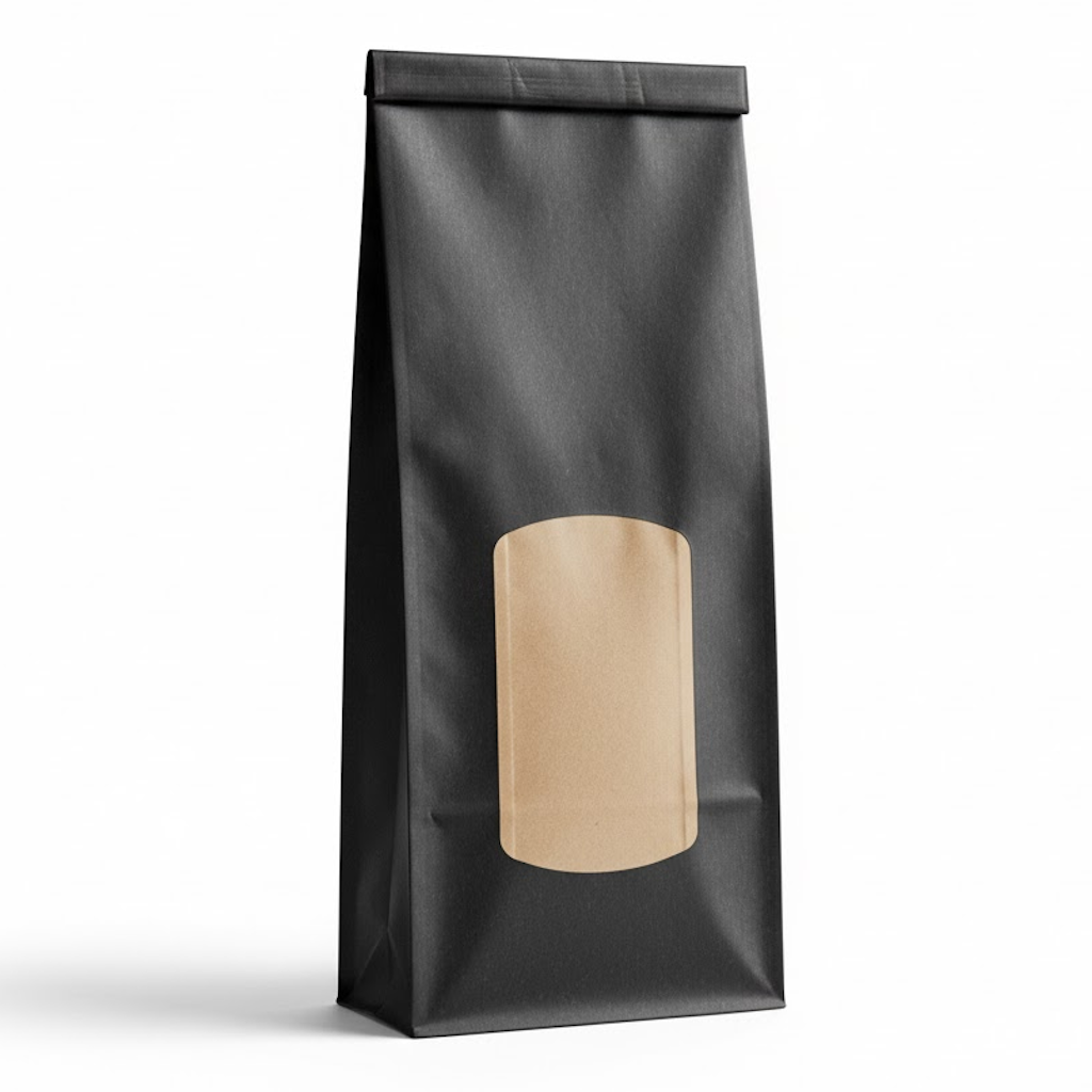 Présentation du produit Sac SOS Noir Vergé avec fenêtre (2kg) sur fond neutre