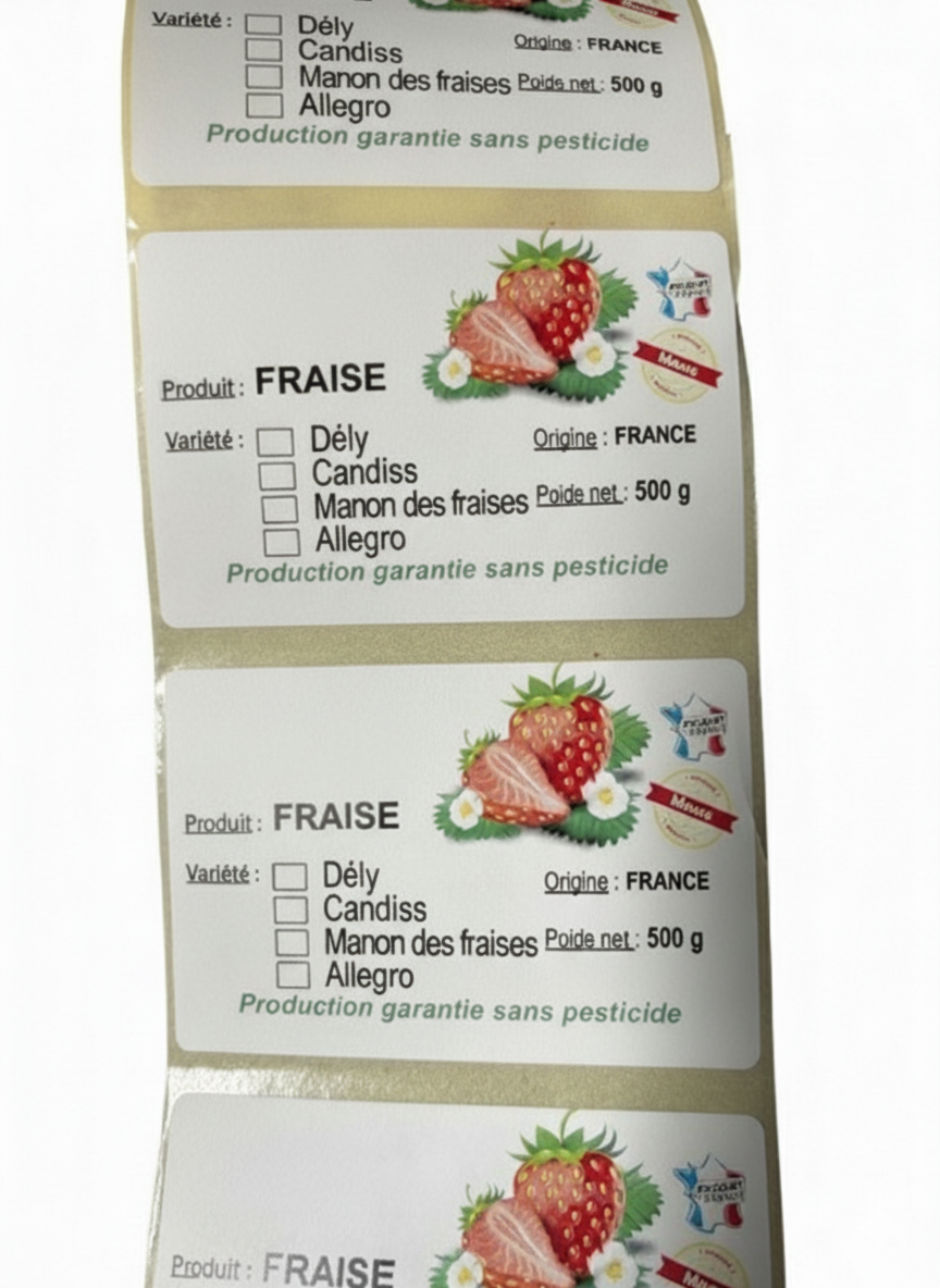 Démonstration de l'utilisation du produit Etq Adhésive 70x45mm Velin Renforcé Neutre Blanche sur fond neutre