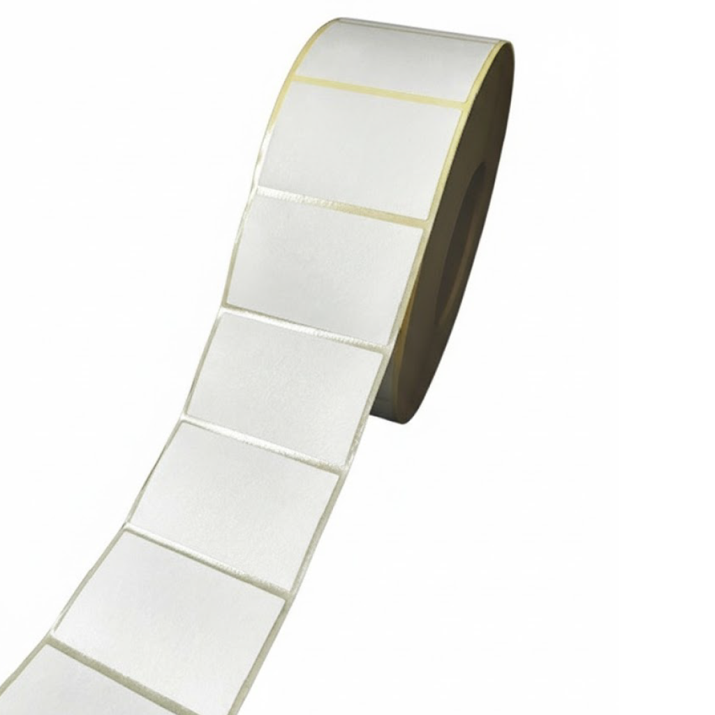 Démonstration de l'utilisation du produit Etq Adhésive 70x45mm TH° Protégé Adhésif renforcé Neutre Blanche sur fond neutre