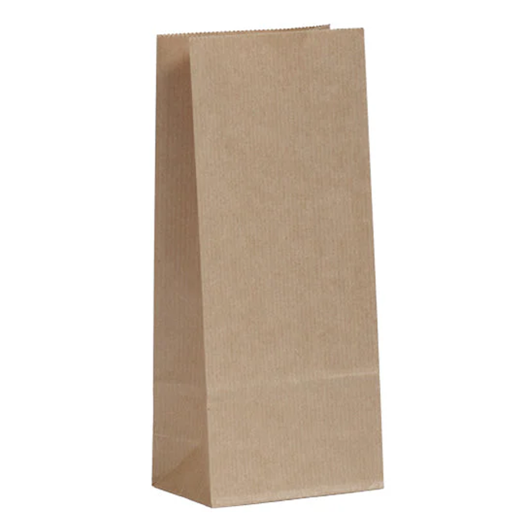 Présentation du produit Sac SOS Kraft Brun sans fenêtre (500g) sur fond neutre