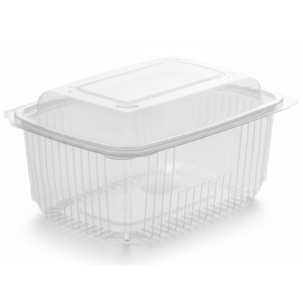 Présentation du produit Barquette PP Couvercle attenant 1000ml sur fond neutre