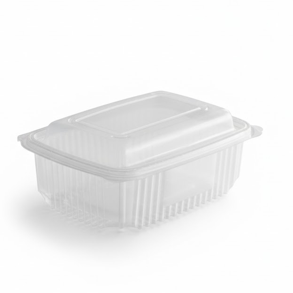 Présentation du produit Barquette PP Couvercle attenant 750ml sur fond neutre