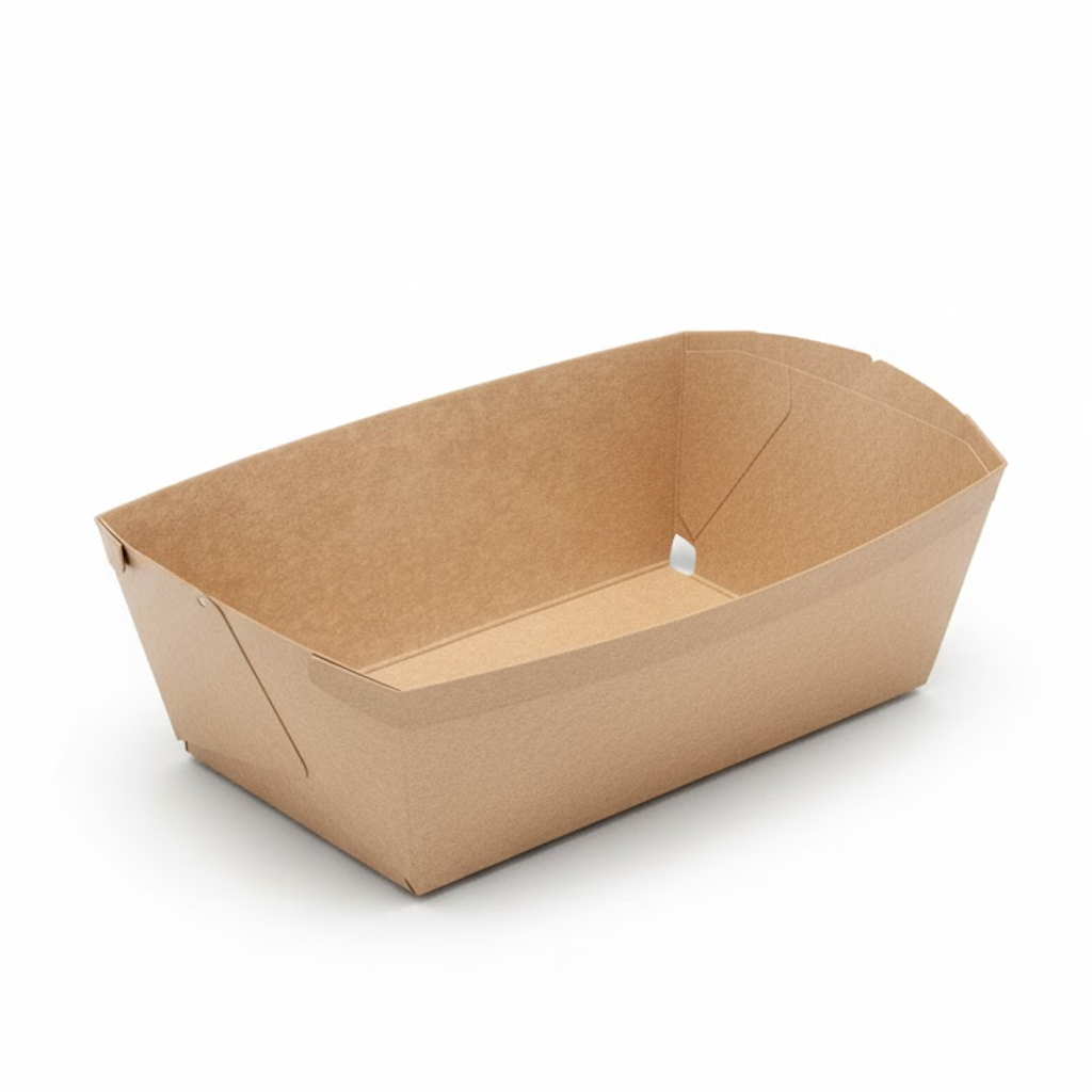 Présentation du produit Barquette Carton WK Kraft/Kraft H60 (500g) sur fond neutre