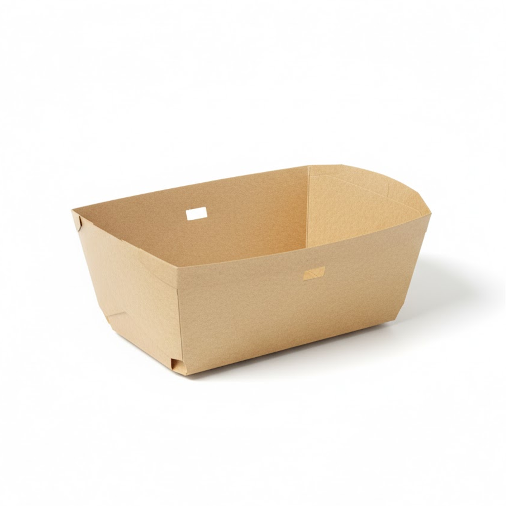 Présentation du produit Barquette Carton WK Kraft/Kraft H55 (250g) sur fond neutre