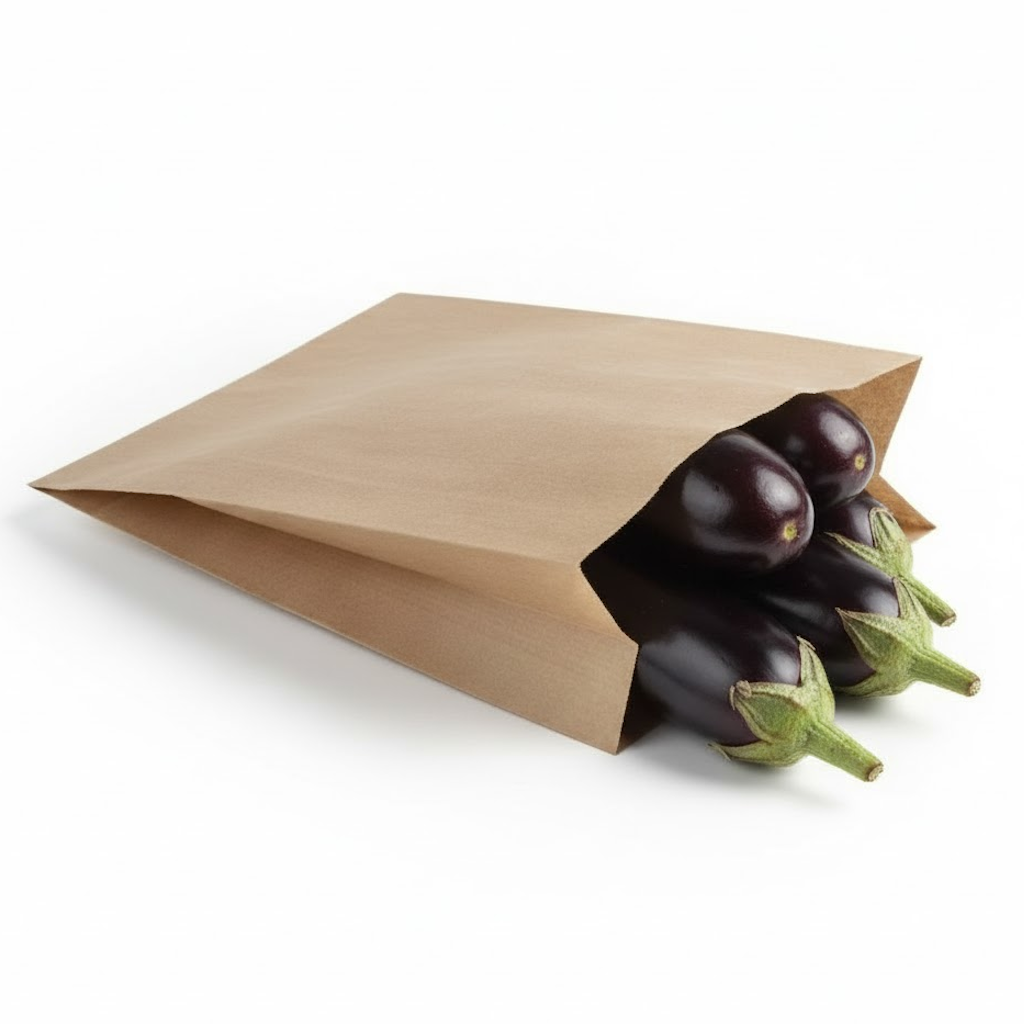 Démonstration de l'utilisation du produit Sac Papier Kraft Brun 30+9x35cm (4kg) Sans Impression sur fond neutre