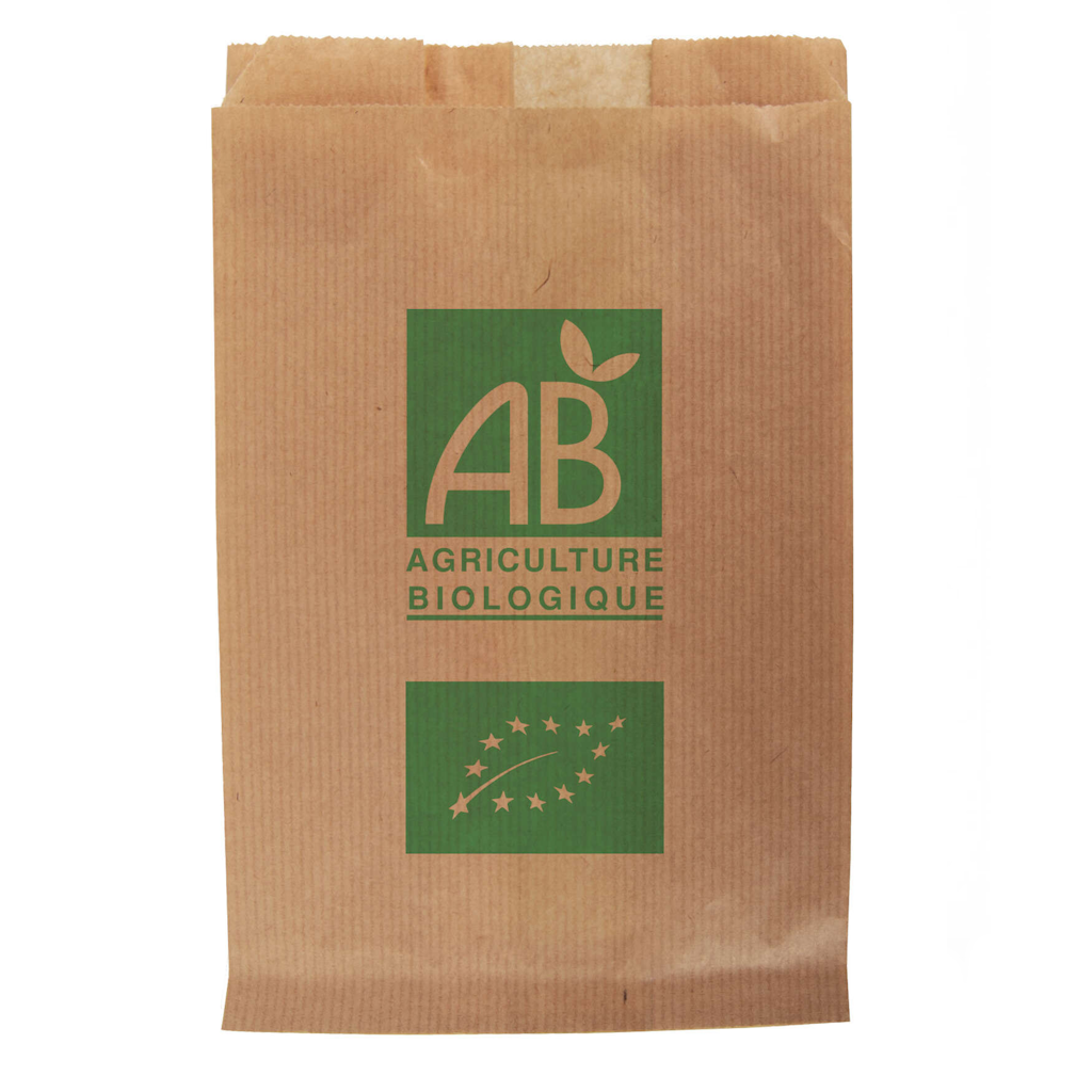 Présentation du produit Sac Papier Kraft Brun AB 20+6x31cm (2kg) Impression AB sur fond neutre