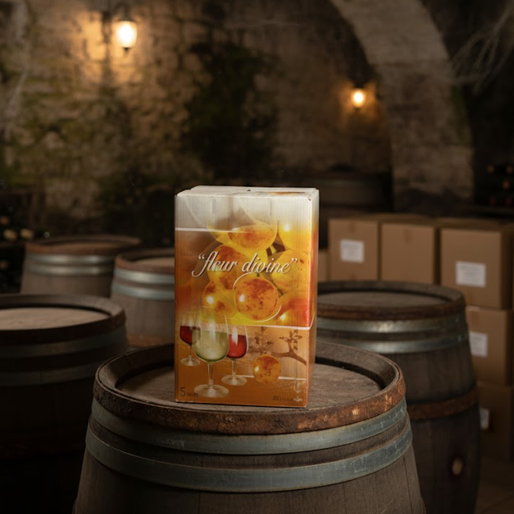 Démonstration de l'utilisation du produit Caisse Bib Outre "FLEUR DIVINE" 10L sur fond neutre