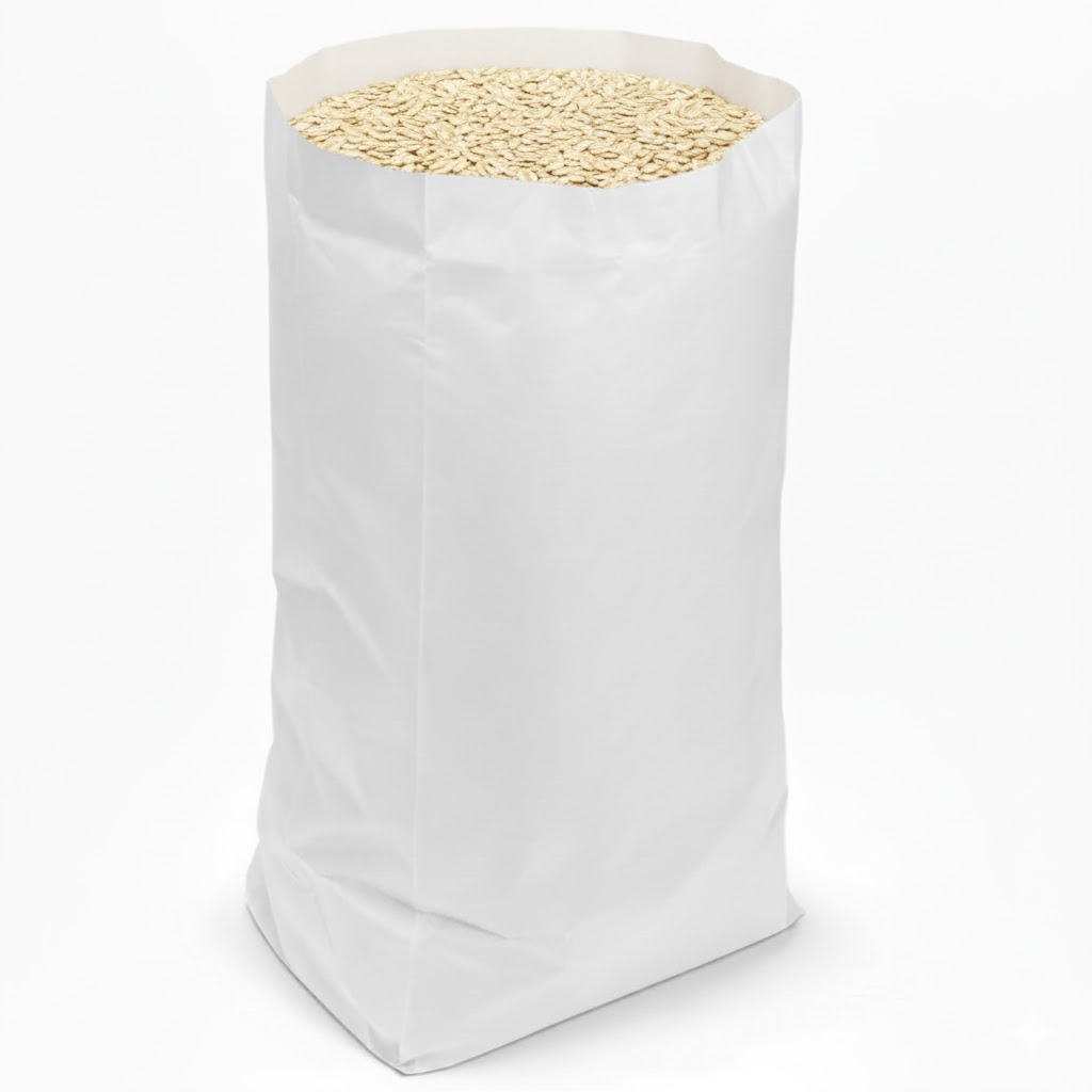 Démonstration de l'utilisation du produit Sac Papier 25kg Blanc Gueule Ouverte sur fond neutre