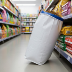 Présentation du colisage reçu pour le produit Sac Papier 25kg Blanc Gueule Ouverte + Sache Bleue