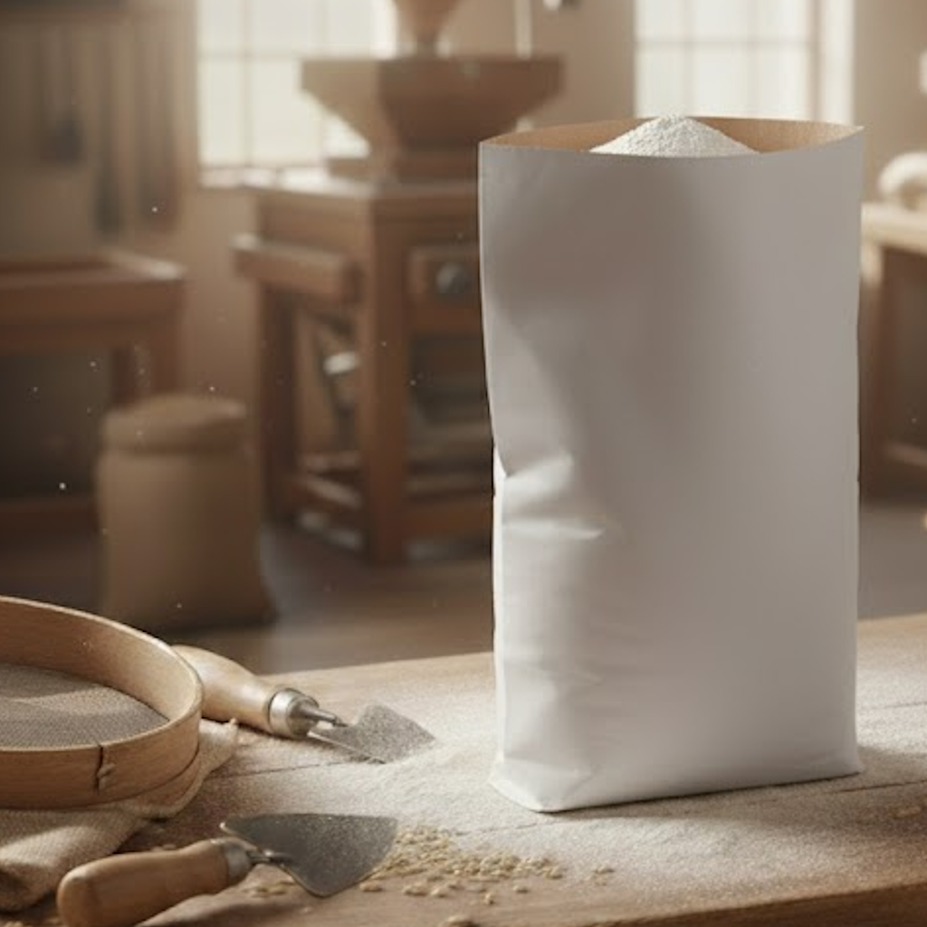 Démonstration de l'utilisation du produit Sac Papier 5kg Blanc Gueule Ouverte dans la vie de tout les jours