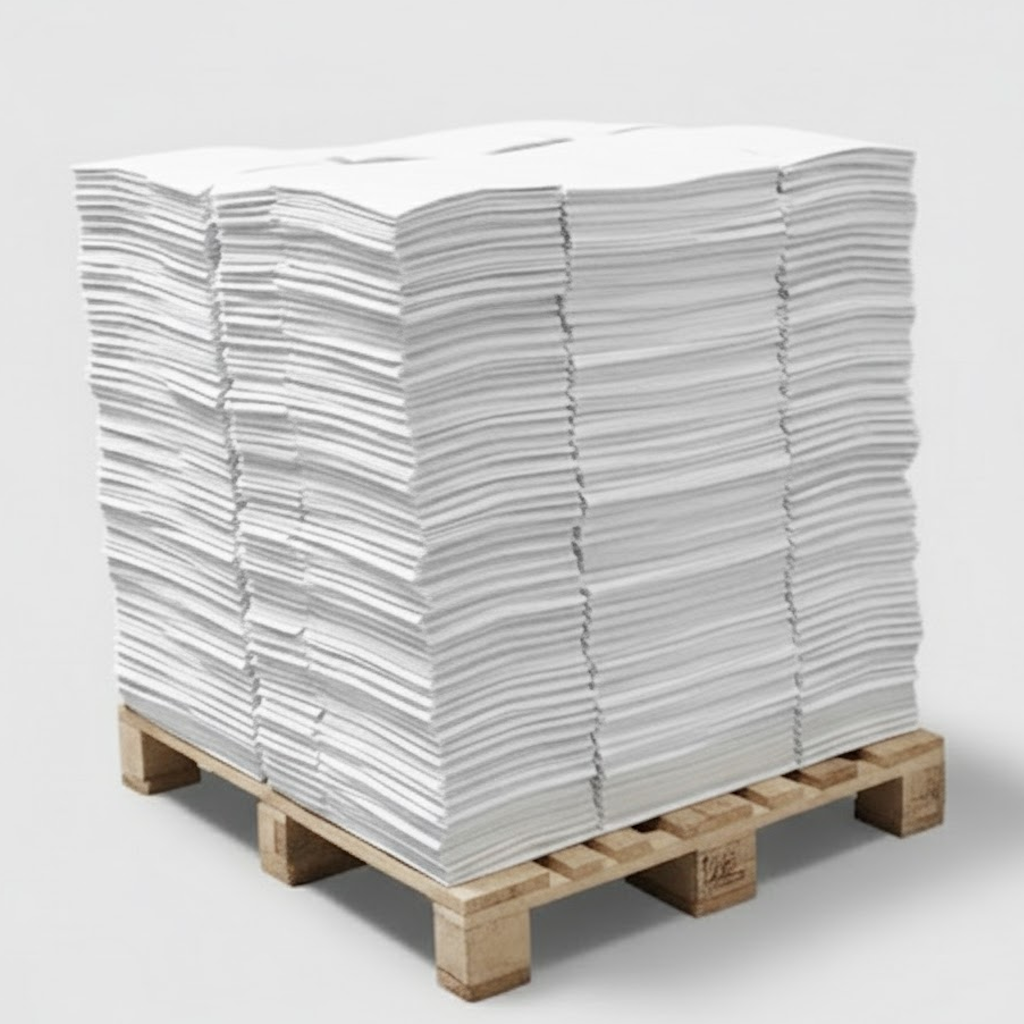 Présentation du colisage reçu pour le produit Sac Papier 5kg Blanc Gueule Ouverte