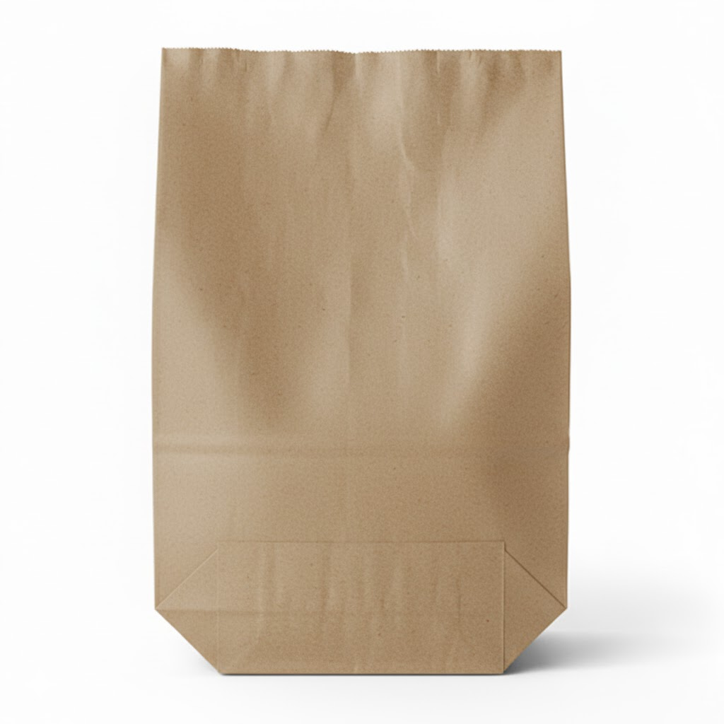 Présentation du produit Sac Papier 5kg Ecru/Brun Gueule Ouverte sur fond neutre