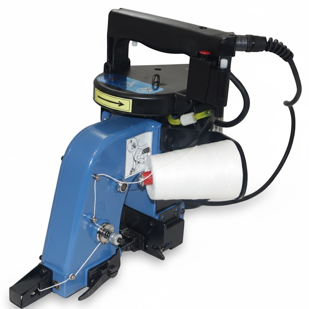 Démonstration de l'utilisation du produit Bobine de fil à coudre polyamide Blanc type ''F'' sur fond neutre