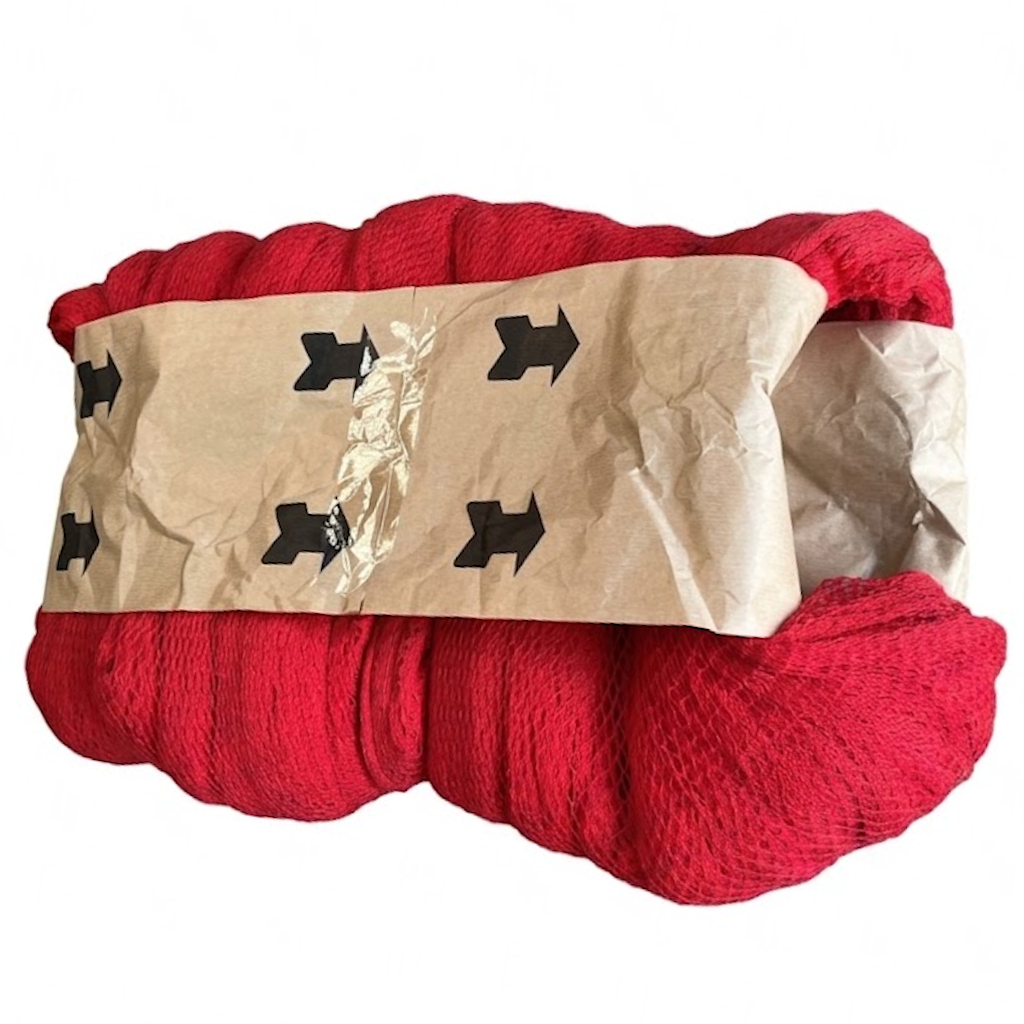 Filet cellulose rouge 80 fils en manchon de 250m avec emballage kraft décoré de silhouettes de chiens