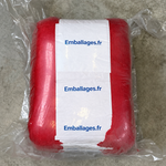 Filet cellulose rouge 80 fils en manchon de 250m emballé sous film plastique transparent avec étiquettes Emballages.fr