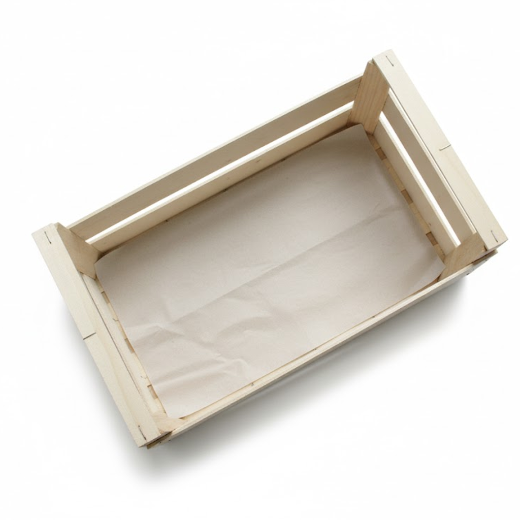 Démonstration de l'utilisation du produit Fond de Caisse Gris pour Plateau 60x40 sur fond neutre