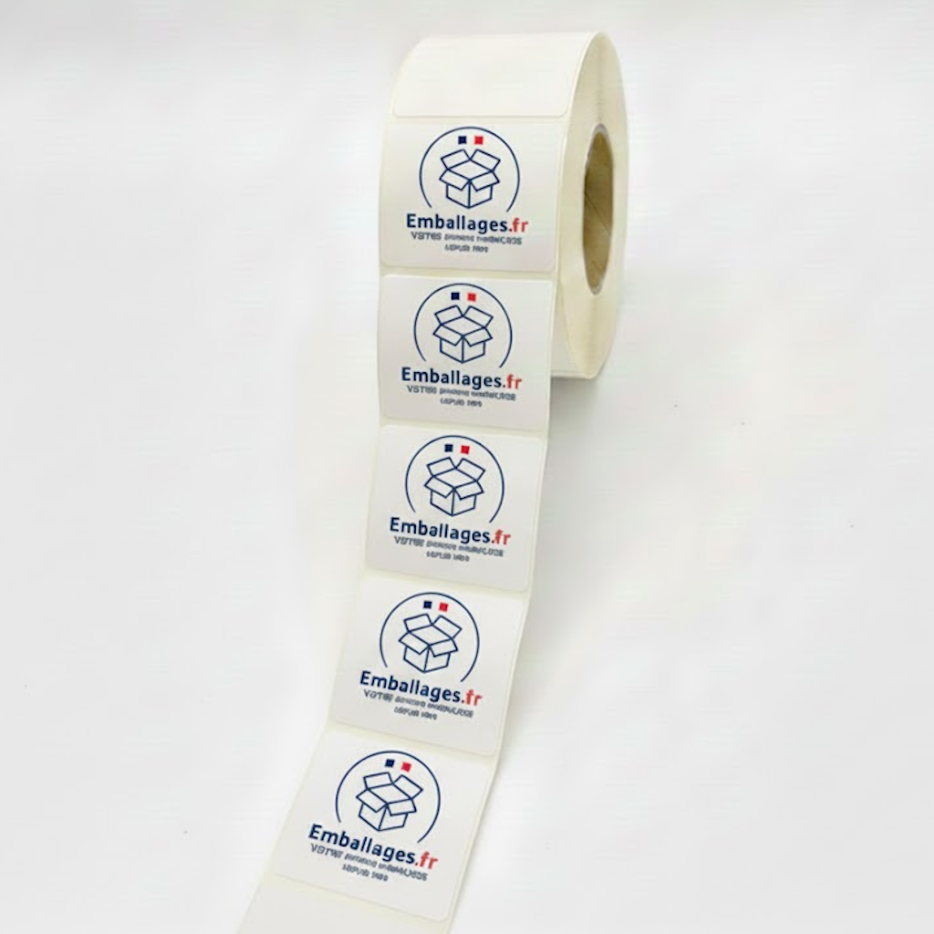 Démonstration de l'utilisation du produit Etq Adhésive 80x60mm PP Brillant Blanc sur fond neutre