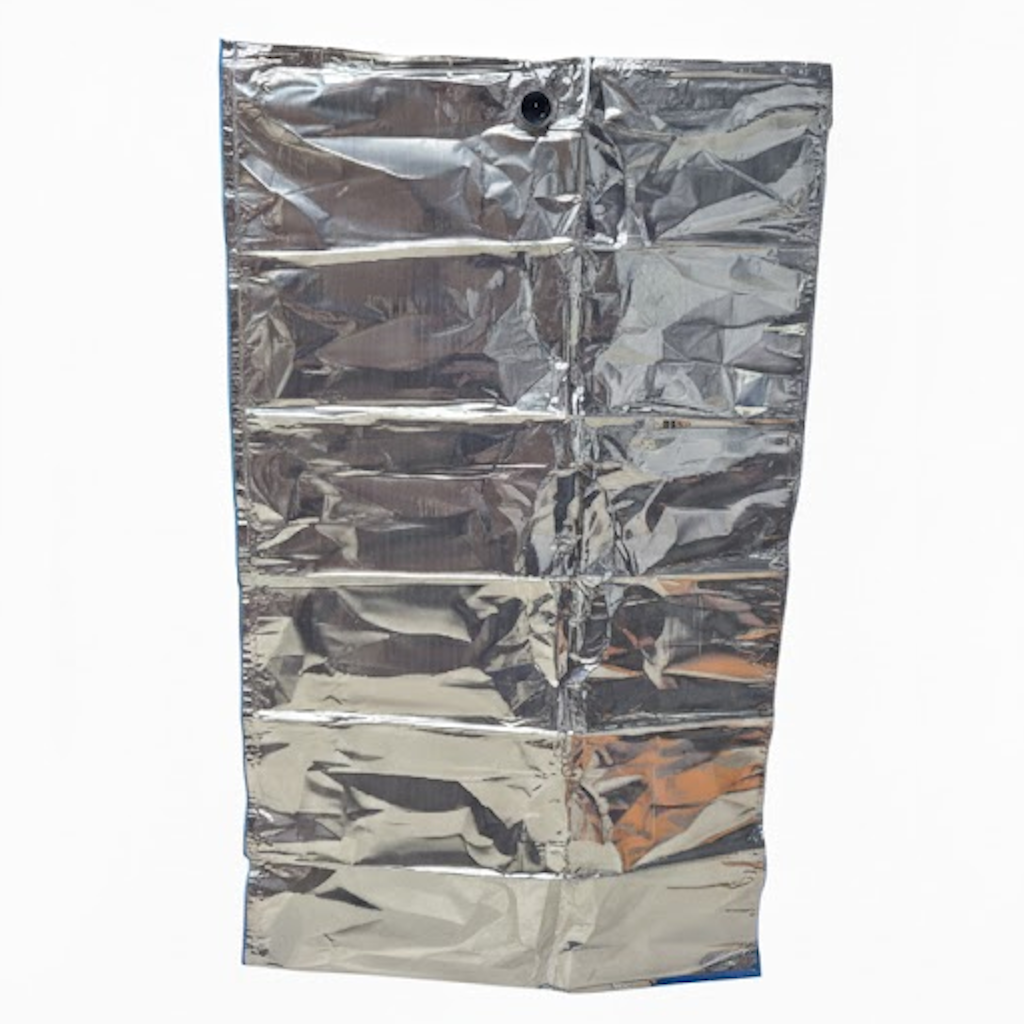 Présentation du produit Poche Métal 220L / 2 PE 62µ / Robinet centre sur fond neutre