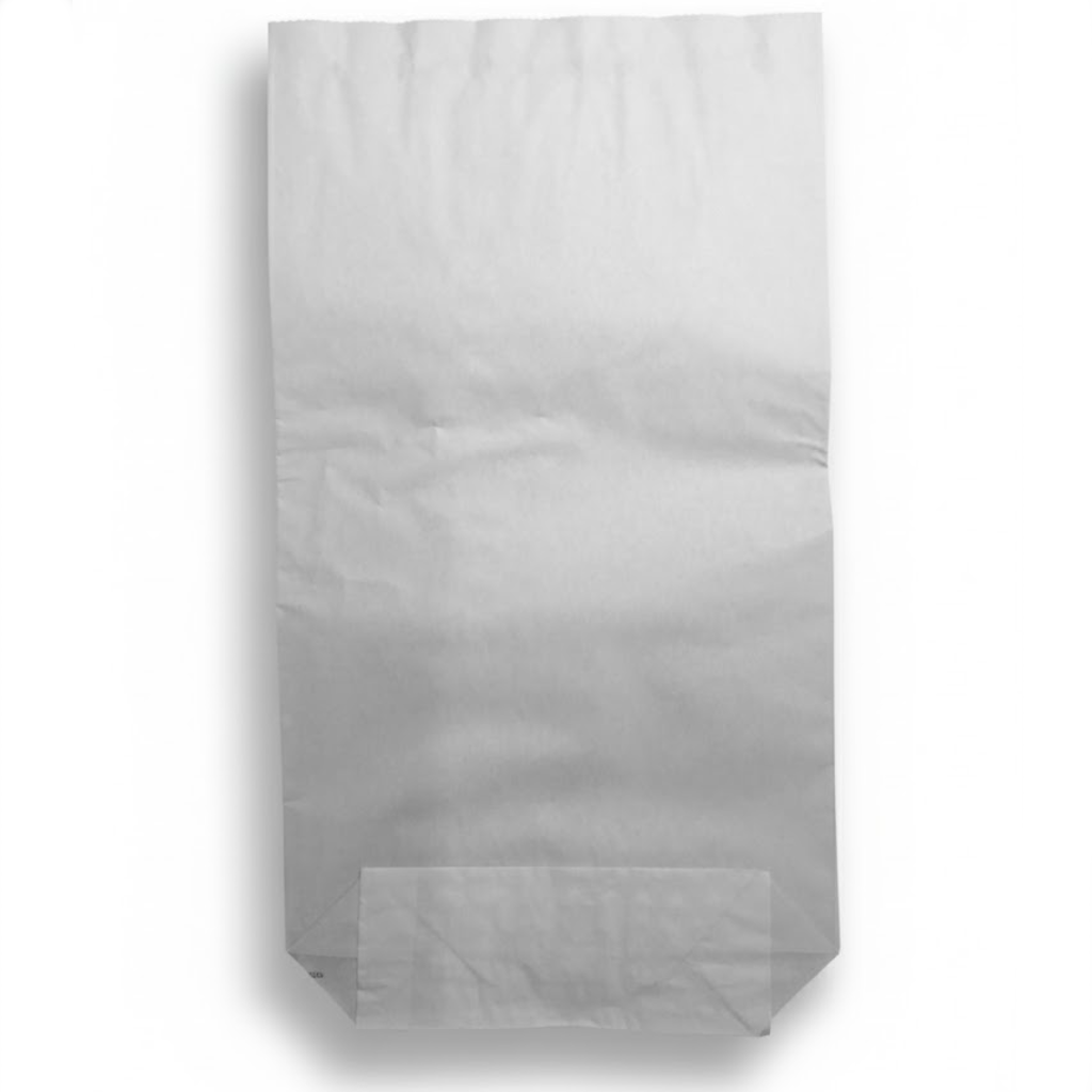 Présentation du produit Sac Papier 10kg Blanc Gueule Ouverte sur fond neutre