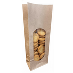 Démonstration de l'utilisation du produit Sac SOS Kraft avec fenêtre XL double PP 400ml (1kg) sur fond neutre