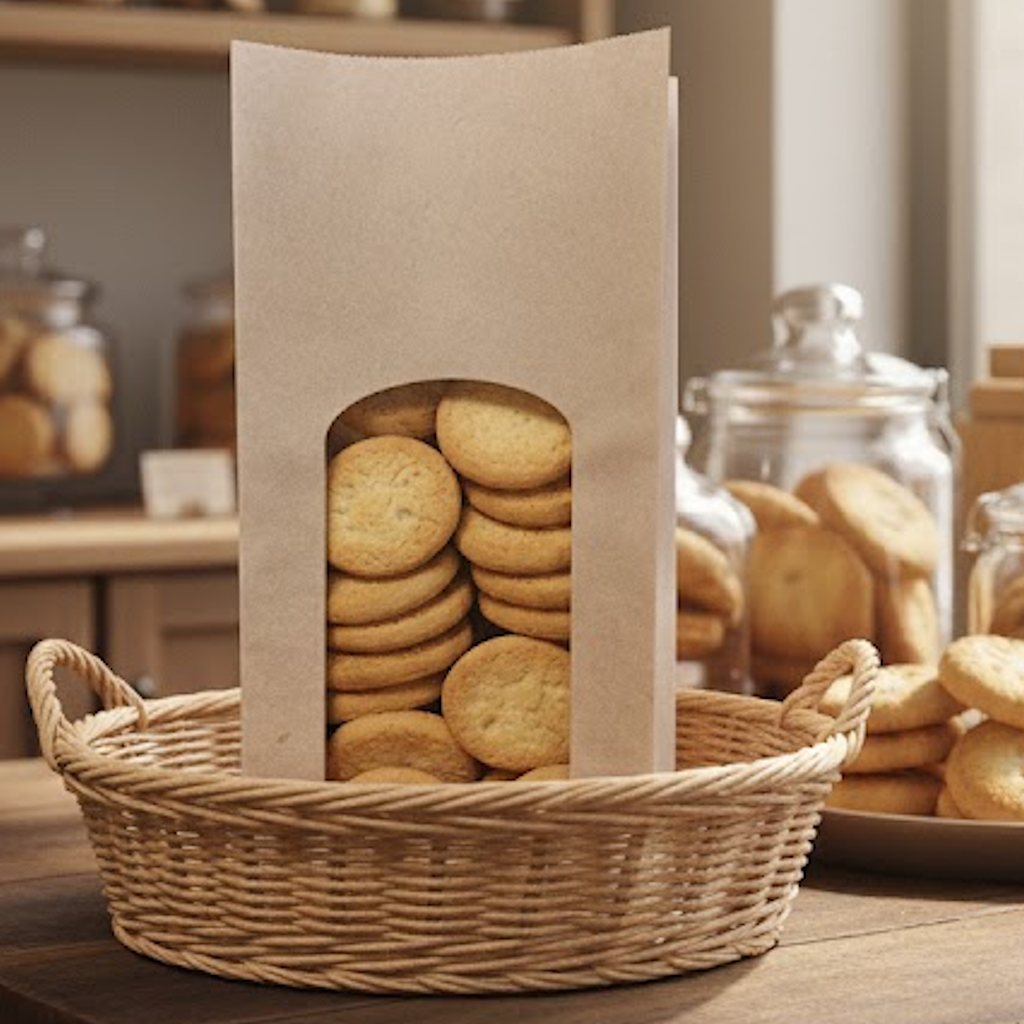 Démonstration de l'utilisation du produit Sac SOS Kraft avec fenêtre XL double PP 400ml (1kg) dans la vie de tout les jours