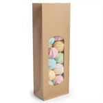 Démonstration de l'utilisation du produit Sac SOS Kraft avec fenêtre XL double PP 850ml (2kg) sur fond neutre