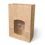 Présentation du produit Sac SOS Kraft avec fenêtre XL double PP 650ml sur fond neutre