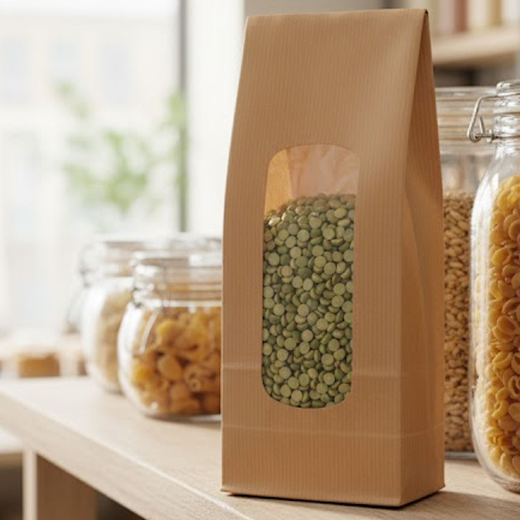 Démonstration de l'utilisation du produit Sac SOS Kraft avec fenêtre XL double PP 250ml (500g) dans la vie de tout les jours