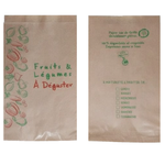 Présentation du produit Sac Papier Kraft Brun 22+9x34cm (3kg) Impression fruits et légumes sur fond neutre