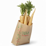 Démonstration de l'utilisation du produit Sac Papier Kraft Brun 17+6x26cm (1kg) Impression fruits et légumes sur fond neutre