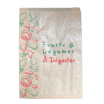 Présentation du produit Sac Papier Kraft Brun 20+6x31cm (2kg) Impression fruits et légumes sur fond neutre