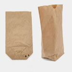 Sac écorné kraft brun vide à plat et debout, format 125x225mm, papier 1 feuille