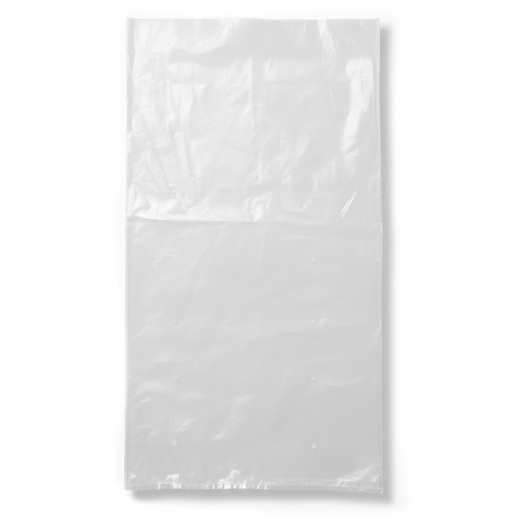 Présentation du produit Sac PEBD Type 10kg neutre/Transparent - 400x750mm 45µ sur fond neutre