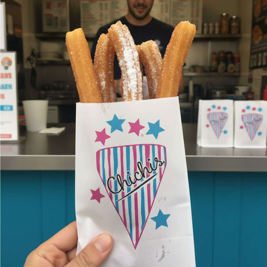 Démonstration de l'utilisation du produit Sac à Chichis Impression "Chichis/Churros" dans la vie de tout les jours