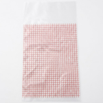 Sac transparent à impression quadrillage rouge pour conditionnement de carottes, 280x520 mm, 45 microns